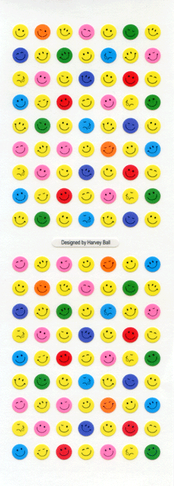 SC213 PAPER SMILE FACE STICKERS 5mm multi-colored