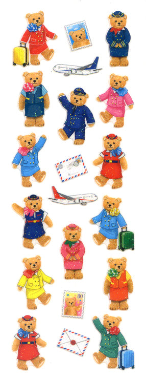 CR348 SPARKLIES AIRLINE STAFFS OF TEDDY BEARS