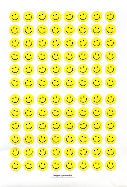 ZS176 PAPER SMILE FACE STICKERS 9mm Yellow