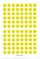 ZS176 PAPER SMILE FACE STICKERS 9mm Yellow