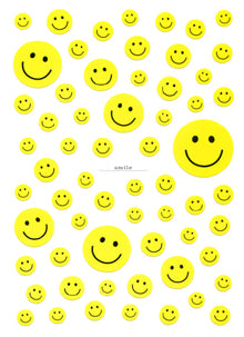 ZS576 PAPER SMILE FACE STICKERS Yellow