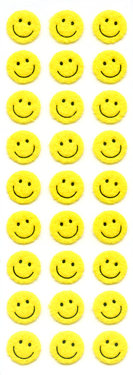 SV435 VIVELLE PAPER SMILE FACE STICKERS 14mm Yellow